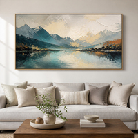 Peinture sur toile abstraite cercle bleu sarcelle et orange, lignes noires audacieuses, géométrique impasto, art mural pour décoration de salon moderne