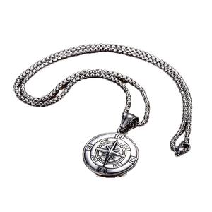 Men's Stainless Steel <b>Compass</b> Necklace With Gold Plating Personalised Male Jewellery Fashionable <b>Chain</b> Pendant <b>Compass</b> Pendants - Product Image 1