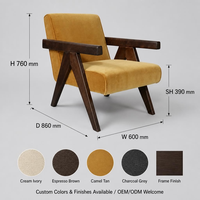 Fauteuil en velours avec structure en bois de chêne, fauteuil lounge moderne pour salon, hôtel, sur mesure OEM ODM