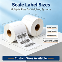 Rouleaux de papier thermique pour étiquettes de balance électronique, autocollants de prix à code-barres, qualité congélateur, en stock, vente en gros directe d'usine OEM Chine