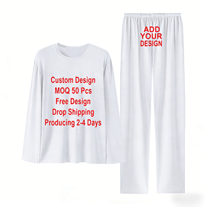 <span class=keywords><strong>Pigiama</strong></span> da <span class=keywords><strong>Donna</strong></span> Personalizzato con Logo OEM, 220GSM, Morbido e Traspirante in Seta Ghiaccio, Scollo a V, Vita Elastica, Lunghezza Intera, <span class=keywords><strong>Oversize</strong></span> S-5XL, Set Vestaglia da Notte - Product Image 5