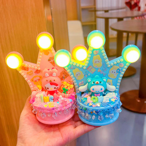 Diy Crown Night <b>Light</b> Led Tap Control Battery Operated Plastic Multicolored Girl Toy Gift - Product Image 2