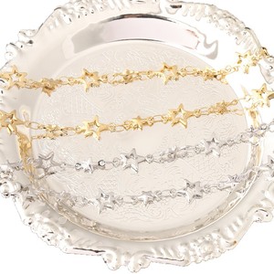 Cadena de estrellas de acero inoxidable, chapada en oro y plata, con estrellas huecas de cinco puntas, cadena decorativa para manualidades, suministros de bricolaje, Navidad - Product Image 5