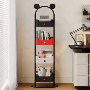 Wan Yusen Four Tier Color Blocked Bookshelf Storage Shelf For Childrens Room Living Room Corner Floor Standing <b>Bookcase</b> - Product Image 1