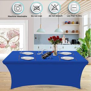 Trend Wedding Party 6ft Spandex Stretch Wrinkle Free Durable Modern Design 100% Polyester Fabric Customizable <b>Square</b> <b>Tablecloth</b> - Product Image 3