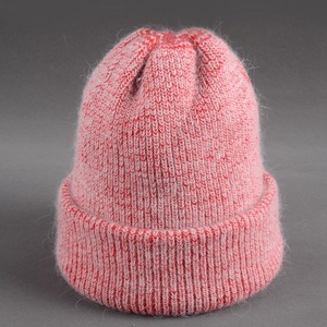 Gorro de punto acrílico de lana de Angora de piel de conejo al por mayor para mujer vestido cálido de invierno al aire libre estampado Digital para viajes - Product Image 4