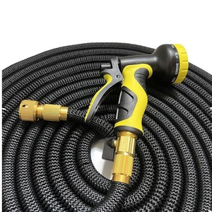 Manguera de jardín extensible de alto rendimiento de 3/4 pulgadas con conector de goma, riego mágico y caja de papel negro para lavado de coches, uso en el jardín - Product Image 3