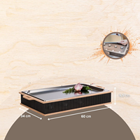 Plateau chauffant en bois BBQ exquis Plateau Charcuterie Plaque chauffante Griller pour camping Chauffe-viande et gril Blocs à découper