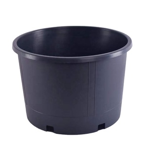 Thicken 5 Gallon Plastic Flower Pots Garden Balcony Planters Black Pot Gardening Round Plastic Flower Planter Bucket