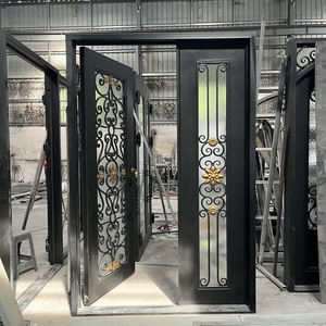 Porta d'<span class=keywords><strong>Ingresso</strong></span> in Ferro Battuto di Design di Lusso, Porta Esterna in Ferro Battuto a Una Anta e Mezza - Product Image 3