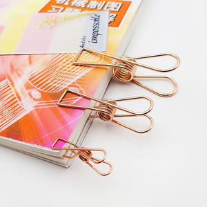 5 colori ufficio in acciaio inox legante fermaglio <span class=keywords><strong>clip</strong></span> morsetto per carta con durevole piccolo filo metallico perni vestiti pioli vestiti - Product Image 4