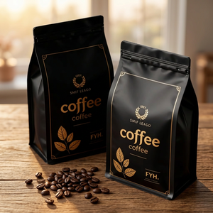 Bolsa de Café Ecológica con Válvula y Cierre, Fondo Plano, Empaque para Granos de Café, Sellado de Ocho Lados, Directo de Fábrica - Product Image 1