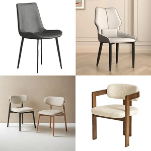 Chaise de salle à manger moderne contemporaine fer Art Simple italien nordique luxe dossier pour la maison négociation maquillage fer Art tabouret - Product Image 5