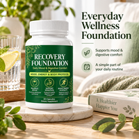 Capsules de soutien digestif de haute qualité : Vitamine B12, Bisglycinate de Magnésium, Citrate de Zinc, L-Théanine pour la mémoire et le sommeil (60 gélules)