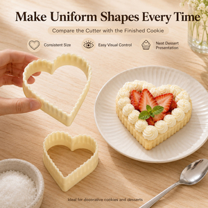 YABEI Set of 7-Piece Heart Shaped Bakeware Popular Nylon/PA Plastic <b>Cookie</b> <b>Cutter</b> Heart Shape Kitchen Tool - Product Image 5