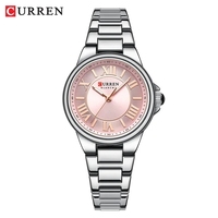 Jam Tangan Wanita Quartz CURREN 9091 Terbaru, Desain Mewah Fashionable, Asli, Jam Tangan Wanita dengan Jarum Bercahaya