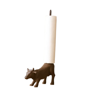 <span class=keywords><strong>Porte</strong></span>-serviettes en papier <span class=keywords><strong>vintage</strong></span> en fonte marron, motif animaux de la ferme (vache, cochon et coq), pour comptoir de cuisine ou salle de bain - Product Image 3