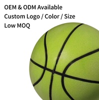 Ballon de basketball silencieux en mousse PU souple et sûre, taille 7, 620g, personnalisable avec logo, pour entraînement intérieur des enfants, vente en gros usine