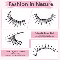 Fabricants Vente en Gros Faux Cils Acrylique Dix Paires de Cils Naturels 0.07 Épais 3d Multicouches Stéréo Réaliste
