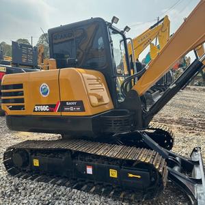 Machine de construction chinoise d'occasion 90% neuve, mini-excavatrice 6T, excavatrice sur chenilles Sany SY60Cpro d'occasion à vendre en stock - Product Image 2