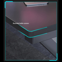 Escritorio de Juegos Extensible en Forma de L de Metal Negro en Oferta, con Base de Soporte Firme y Estable para Sala de Estar, Dormitorio y Uso con Computadora