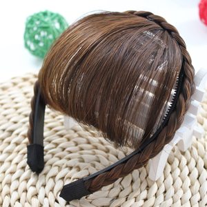 Machine à extensions de cheveux en fibre haute température en gros, double trame, résistante à la chaleur, teinte, tressée, bandeau pour femmes et filles, vague naturelle - Product Image 1