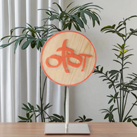 Support d'affichage de logo en acrylique personnalisé avec base ronde et rectangulaire, design moderne pour la signalisation des magasins de détail et l'identité de marque
