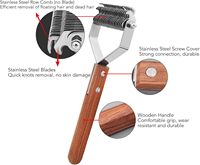 Brosse rechargeable Elecpet 2026, nouveau design, pour toilettage des chiens et des chats, élimination des nœuds, brosse à poils double rangée, manche en bois