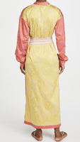 OEM nouveauté printemps dames élégantes maison porter conception unique contraste couleur imprimé floral jacquard longue Robe