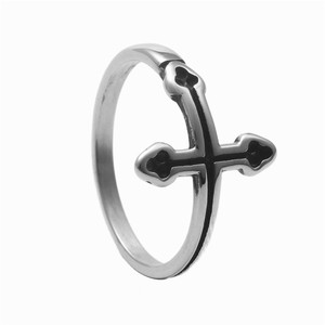 <b>Cross</b> Shaped <b>Ring</b> Titanium Steel Retro <b>Silver</b> Women's Fashion Jewelry Gift - Product Image 4