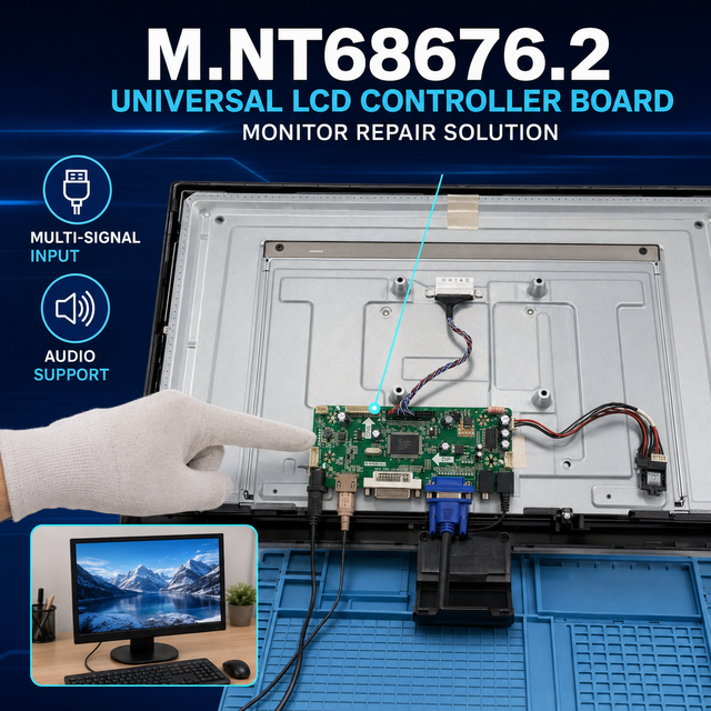 12V Universal LCD Screen Controller Board M.NT68676.2 DVI VGA Audio 1920x1080 LVDS Display Mainboard for Industrial Monitor