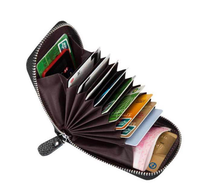 Dompet Unisex Kecil Anti Maling Anti Magnetik RFID Versi Korea Dompet Koin Kulit Asli Tempat Kartu Kredit