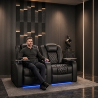 Canapé électrique moderne pour cinéma maison, deux places, en cuir véritable, inclinable, extensible, multifonction, avec mousse à mémoire de forme, pour salon