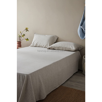 Ensemble de draps de lit en lin français de luxe 100% caractéristique de refroidissement ensemble de couette ajusté à motif solide lits king queen size-pour la maison hôtel