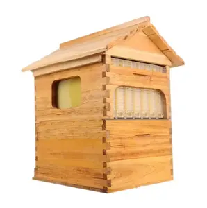 High Quality Nest Base Hive Commercial Chinese Wooden Auto Self Flowing Bee Hive Honey Harvesting Automatic Beehive Box
