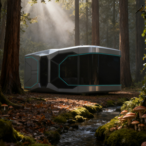 Nhà ở mô-đun cao cấp, thiết kế tùy chỉnh, kiểu nhà nang kiểu Apple lấy cảm hứng từ không gian vũ trụ, có phòng khách, nhà bếp, phòng ngủ, lối vào, khu thương mại. - Product Image 2