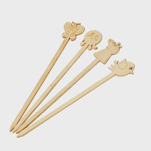 Decoración de animales, palillos de frutas de bambú personalizados, pinchos, palitos de hamburguesa de grado alimenticio, palillos de cóctel desechables ecológicos - Product Image 6