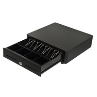 Cajón de Dinero Electrónico HER-350A de Alta Calidad, 12V 24V, Doble Ranura para Cheques, 3 Cerraduras, para Sistema POS