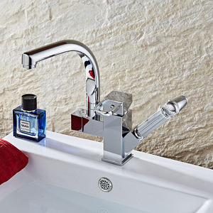 Flexible Sprayer Chrome Brass Single Handle Pull Out Kitchen AT9968 - Product Image 2