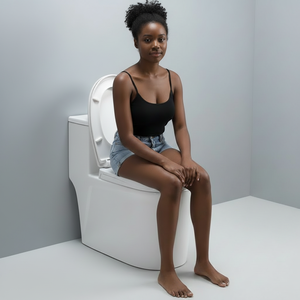 Nouvelle toilette monobloc en céramique avec siphon en S et abattant intégré - Product Image 1