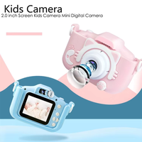 Appareil photo numérique pour enfants CPT avec écran LCD 2,0 pouces, mini-jouet de dessin animé HD 1080p avec zoom 4x, grand angle 120°, autocollants photo et fonctions de jeu