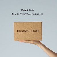 Individuelles Logo 750g 22,5*15*7,5cm Hochwertiger Umweltfreundlicher Fitness-Kork-Yogablock 3*6*9 Zoll Natürlicher Hochdichter Korkblock für Yoga
