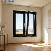 Ventanas de Aluminio Negras Personalizadas con Aislamiento Térmico, Triple Acristalamiento y Rejilla