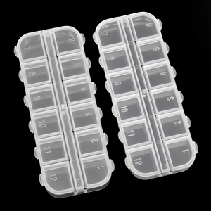 Boîte de rangement transparente en plastique à 12 compartiments pour bijoux et perles, vente en gros, OEM, haute qualité, sans BPA, empilable, pour cosmétiques et ongles - Product Image 3