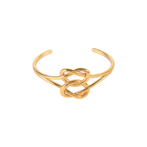 Bracelet manchette tendance en acier inoxydable 316L plaqué or PVD, bijoux durables et résistants pour femmes - Product Image 2