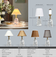 2700K Cristal Lampe De Table Télécommande Rechargeable Veilleuse Restaurant Café Décorer Sans Fil Table Lumière