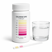 Bandelettes de test de chlore libre Binghe Yuanshan, méthode DPD, 0-500 ppm, 100 bandelettes/tube pour la désinfection des piscines et de l'eau potable