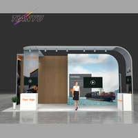Stand d'exposition modulaire en aluminium et MDF pour salon professionnel, livraison rapide, conception personnalisée