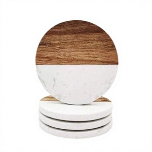Posavasos de Madera y Mármol Natural, Imitación Orgánica, Diseño Moderno, Hechos a Mano, Ecológicos, para el Hogar, Venta al Por Mayor - Product Image 1
