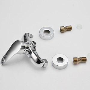 Robinet de douche mural en alliage de zinc chromé <span class=keywords><strong>avec</strong></span> cartouche céramique, levier unique et tige coulissante pour appartement - Product Image 5